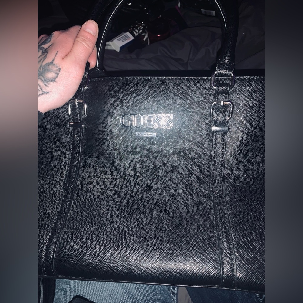 GUESS Black handbag with Silver Details
